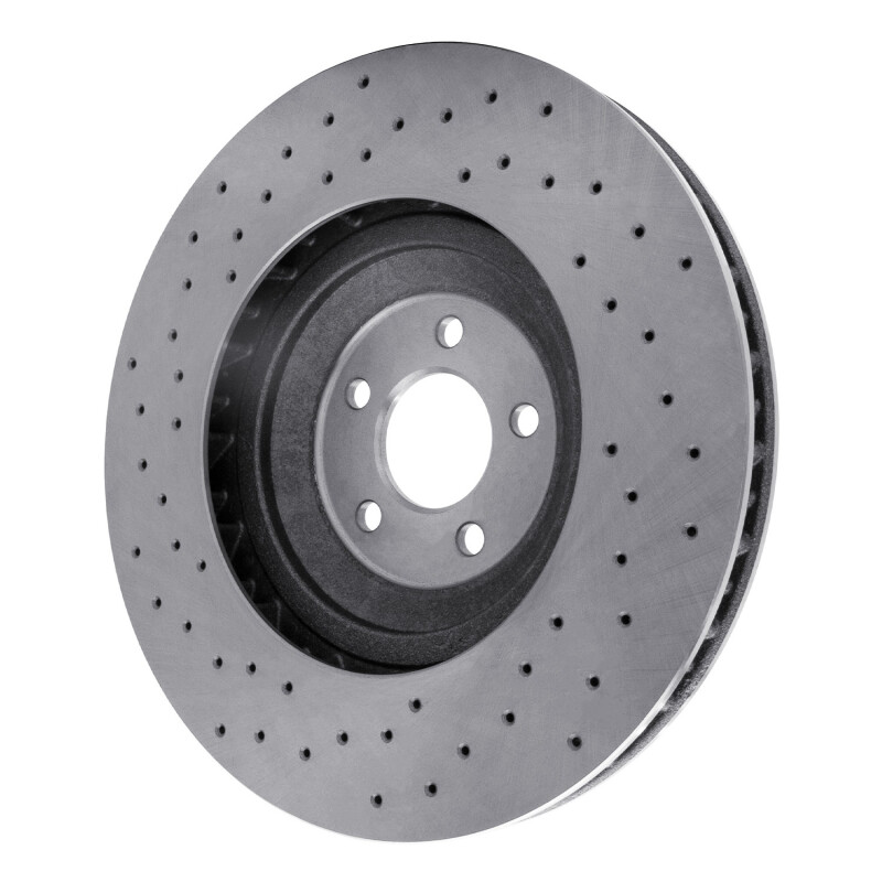 Ford Mustang Brake Rotor (1) - Left Front - R1 Concepts - Drilled - `16-`18